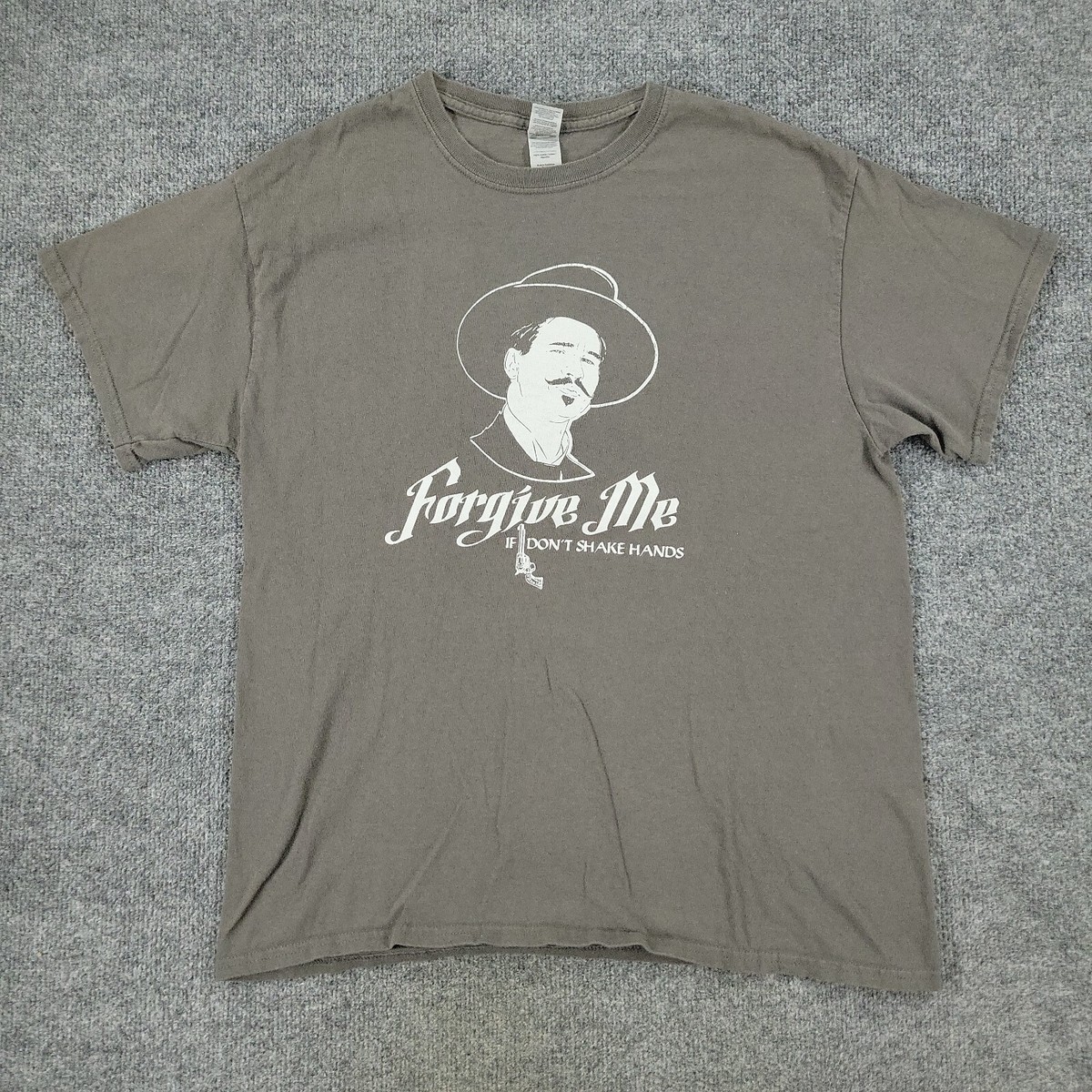 Tombstone Shirt Men Large Gray Movie Doc Holliday Graphic Tee Short Sleeve  Adult