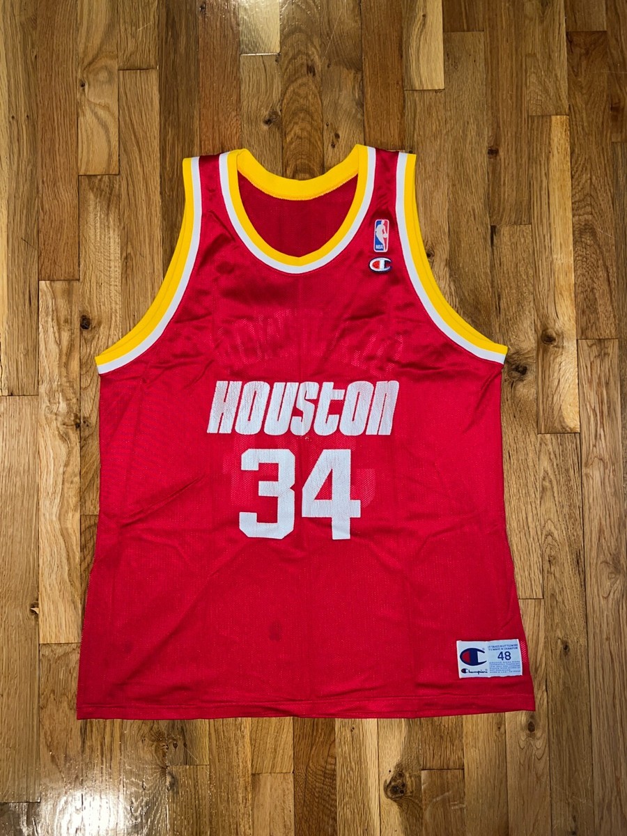 HAKEEM OLAJUWON Houston Rockets Vintage Champion Jersey 48 NBA