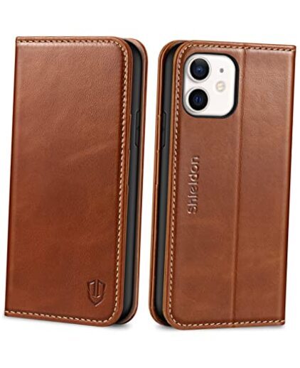 Vintage Genuine Leather Magnetic Wallet Folio Case for iPhone 11 in Classic Brown-image