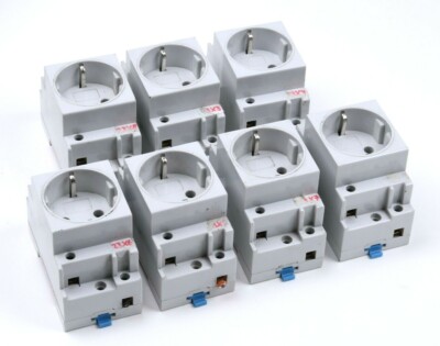 7x AEG Elfa ST16 Schaltschranksteckdose 16A 250V Einbausteckdose für Verteiler