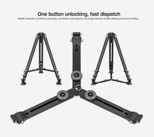 Leofoto LVC-253C+BV-15 Twin Leg Video Tripod with Fluid Head - Picture 7 of 16