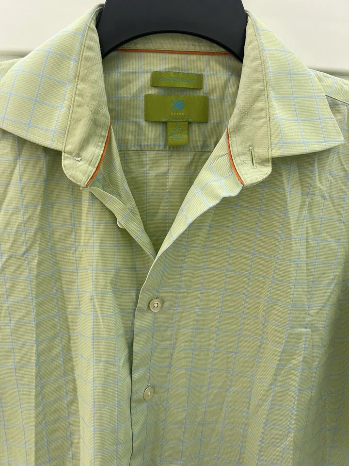 Camisa de vestir Egara para hombre 100 % algodón egipcio sin hierro calce ajustado verde talla 15 32/33 Foto 2 de 3