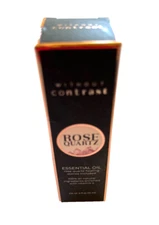 Without Constrast Rose Quartz Essential Oil With Healing Stones .4 oz NEW
