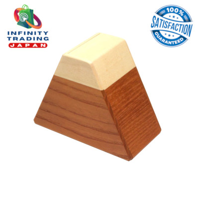 Japanese Wooden Puzzle Cube Box (Secret Steps to open: 3)