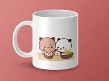 Cute Funny Dudu and Bubu Anime Coffee Mug Gift for Anime Decor, Japanese Kawaii