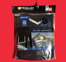 MEDALIST ... Level 2 ... Black Thermal Top & Bottom Set ... Boy’s Size M ... NEW