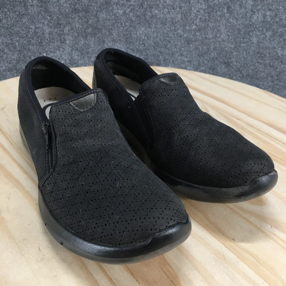 Aravon 鞋女式 11 2A 组装一脚蹬侧拉链黑色舒适休闲 ABJ02BK — 第 3/4 张图片