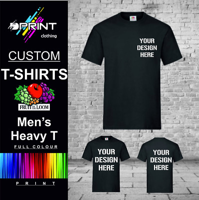 Personalisiertes individuell bedrucktes T-Shirt, Design Your Own Fruit Of The Loom Tee