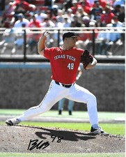 BRANDON BIRDSELL HAND SIGNED TEXAS TECH RED RAIDERS 8X10 PHOTO W/COA
