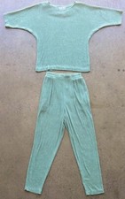 Vintage Arthur Max Sportswear Seafoam Green Textured Acetate Sweats Set Size S