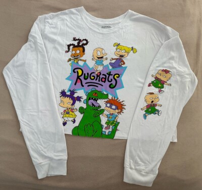 Rugrats Shirt Unisex White Small Nickelodeon Crop Top Graphic Tee Long  Sleeve