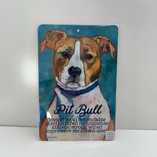 New Pit Bull Dog Metal Sign Aluminum Waterproof UV Resistant Wall Art