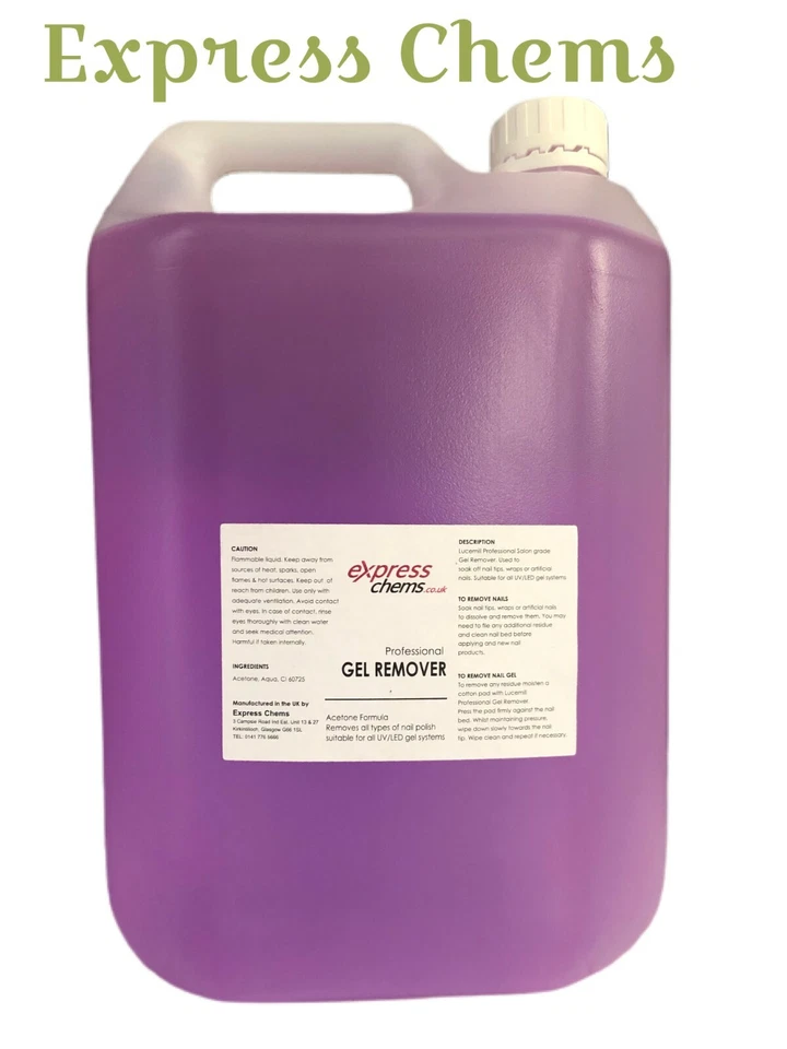 LUCEMILL PROFESSIONAL 1 x 5 Litre (L) Professional GEL (PURPLE) NAIL POLISH UV LED ACETONE REMOVER