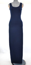 Boohoo Tank Dress Maxi Navy Slip Jersey Wide Straps Scoop Neck UK 8 BNWT
