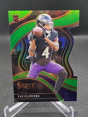 2023 Panini Select - Club Level Neon Green Prizm Die-Cut #201 Zay