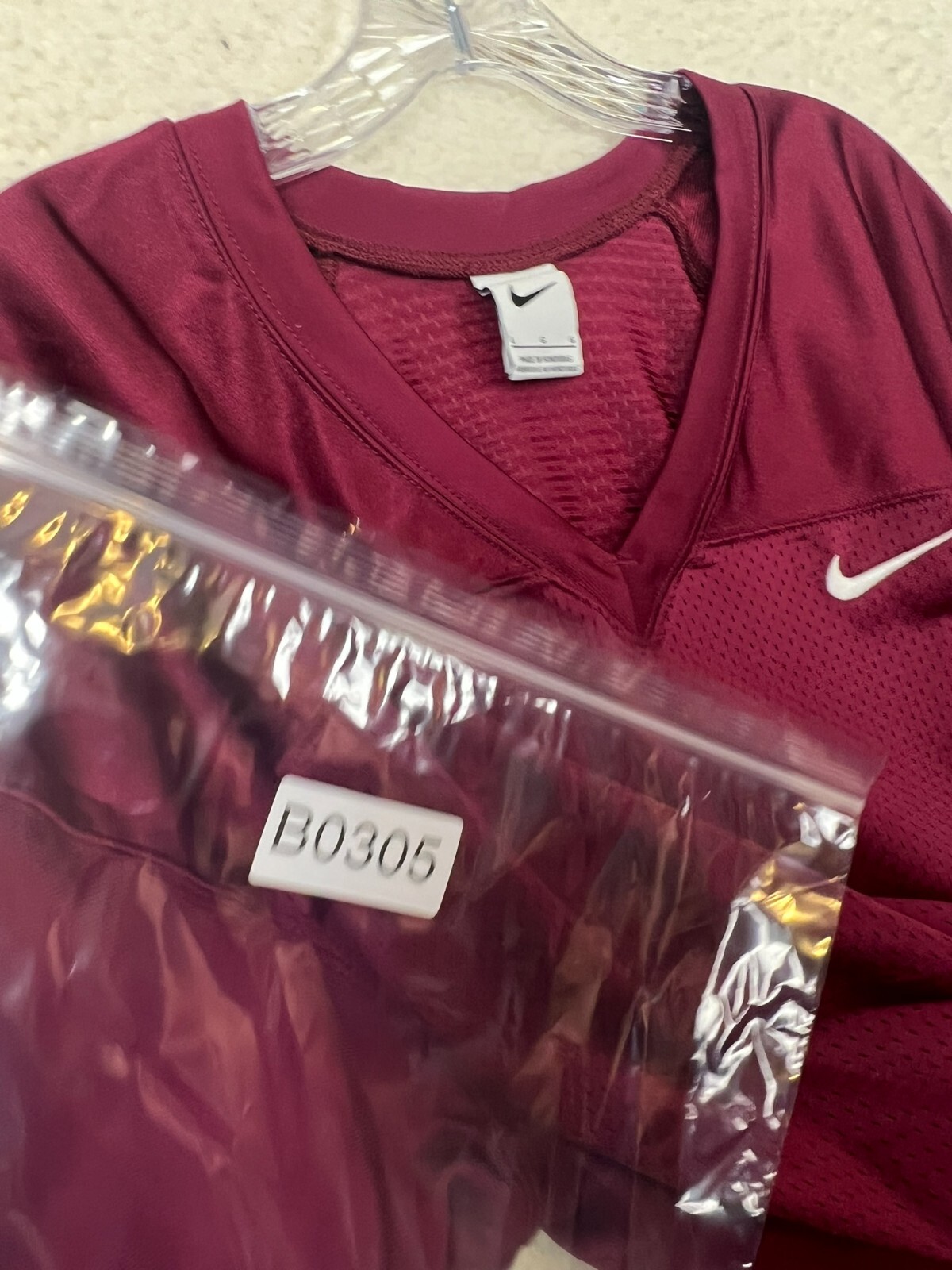 Nike Jersey Mens Large Vapor Varsity Tackle Football Maroon Red Practice Jersey thumbnail 7