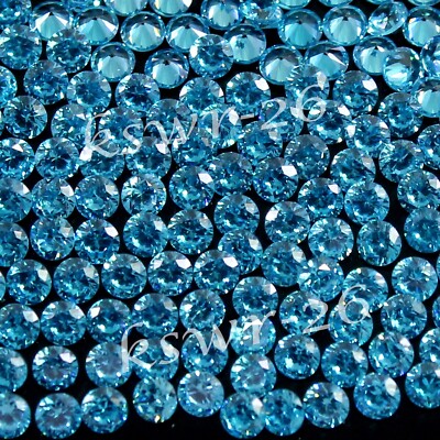 Natürlich Brasilien Blau Aquamarin 3.00 MM Rund Schliff Certified Edelstein 100