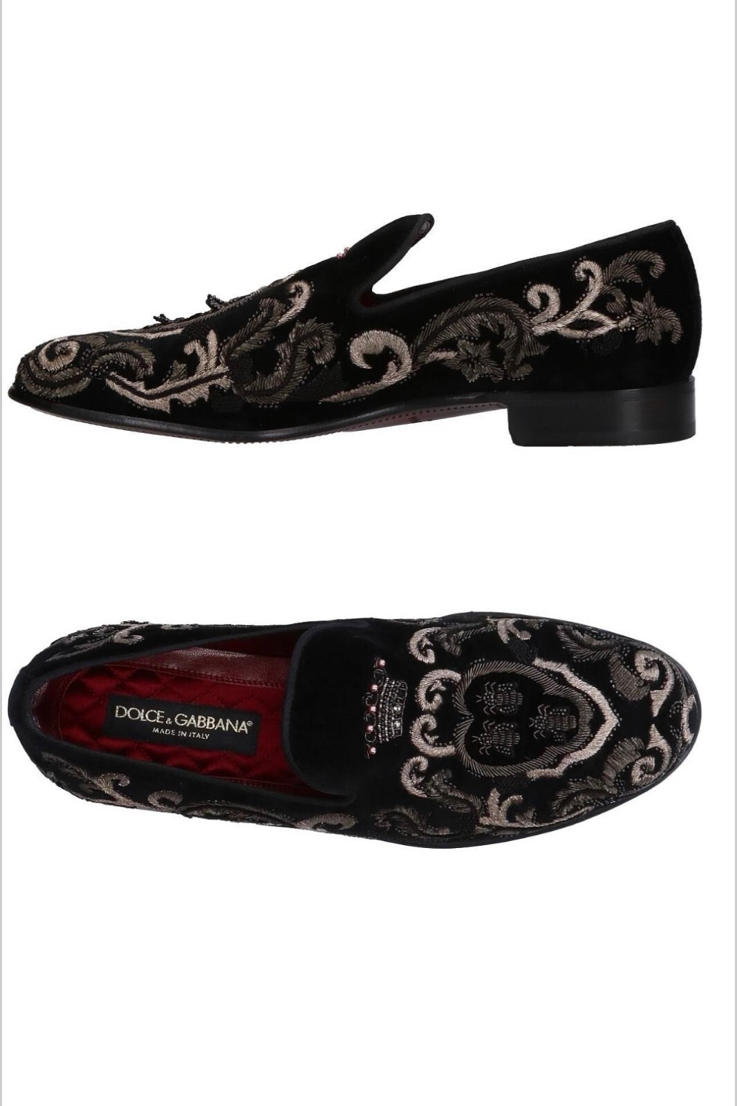 MEN'S DOLCE&GABBANA EMBROIDERED SLIP ON SHOES CHRISTIAN UK8 EU42 BNWB RRP £1684 image 3