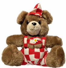 10" Nature Babies R. Dakin Ralston Bear 1979 Red  White Checkered Sitting
