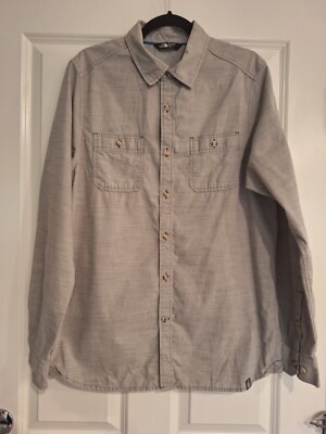 The North Face Button Down Long Sleeve Shirt Gray Sz Medium