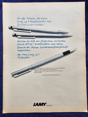 Lamy CP 1 Füllhalter, originale Werbung aus 1978