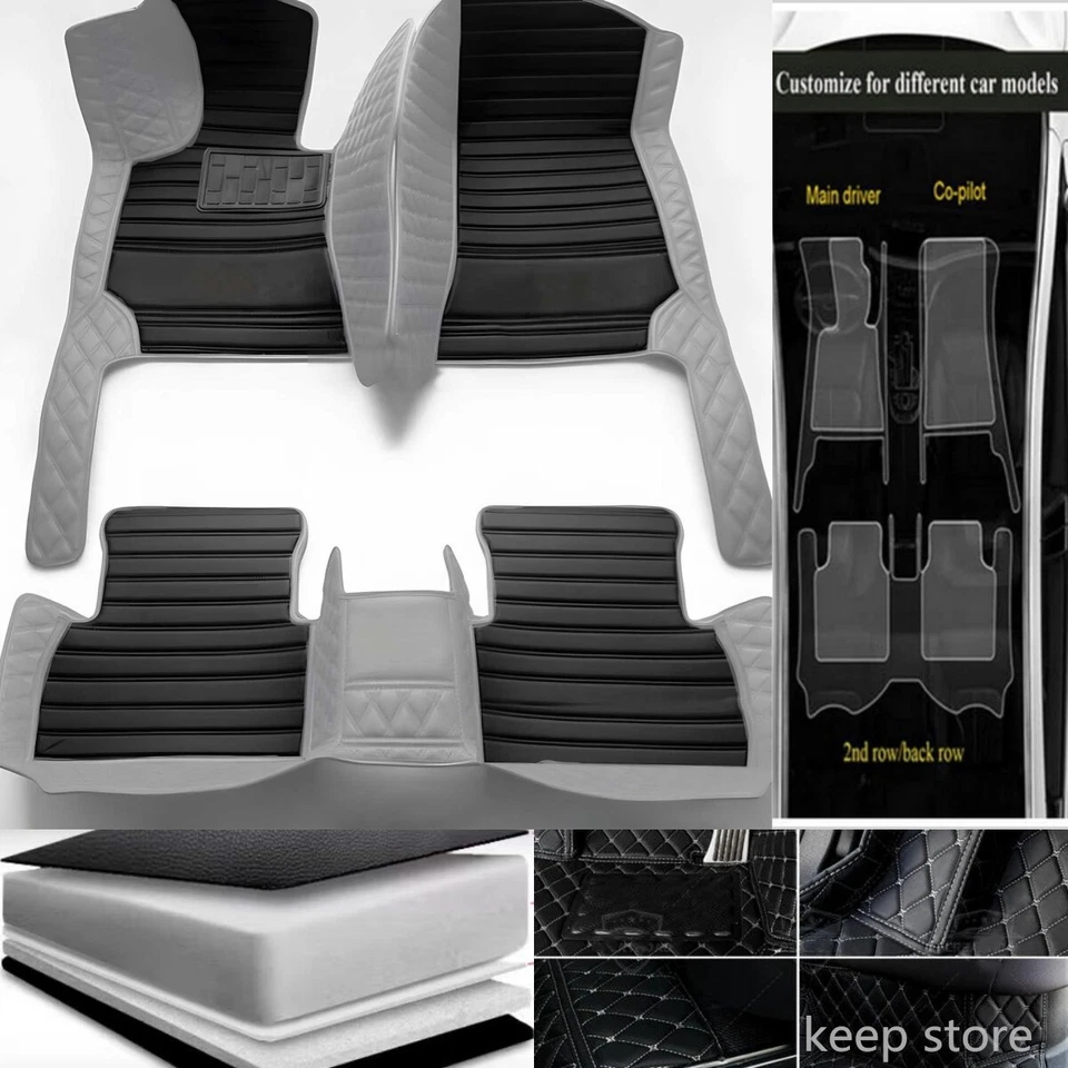 For Volkswagen Arteon Beetle CC Eos Golf City Custom Car Floor Mats Auto Liners - Image 4 of 4