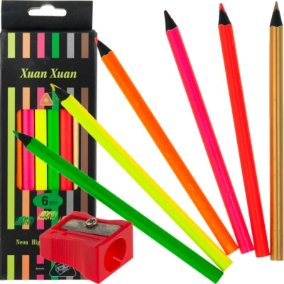 MARTOM Trendige Neon Buntstifte: Gesättigte Farben, leicht zu schärfen