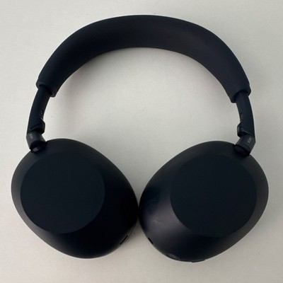 Blue Over-Ear Ear-Cup Headphones Headband, Double Earpieces