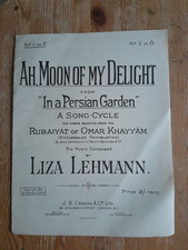 Ah, Moon Of My Delight from In A Persian Garden by Lehmann - vintage sheet music