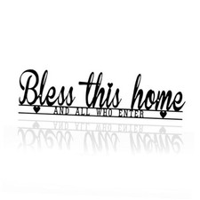 Bless This Home Wall Decor, Blessed Wall 15.7"L x 3.9"W Black-Bless this home