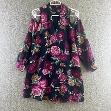 Everly Dress Womens S Floral Mini Cold Shoulder A-Line Boho Lined Casual Party