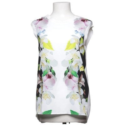 Ted Baker, Top, Größe: XS, Weiß/Schwarz/Mehrfarbig, Blumen, Damen #DYX
