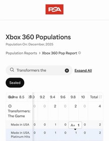 9.8 A+ TOP POP! Transformers The Game Platinum Hits WATA GRADED CGC VGA Xbox 360