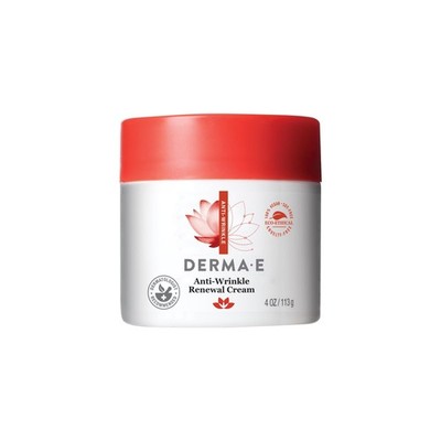 Derma E Anti-Wrinkle Renewal Skin Cream   4 Ounce (Pack of 1), RED,WHITE 