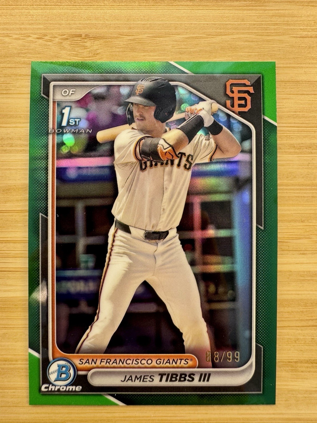James Tibbs III 2024 Bowman Chrome #BDC-40 1st Bowman Green Refractor /99