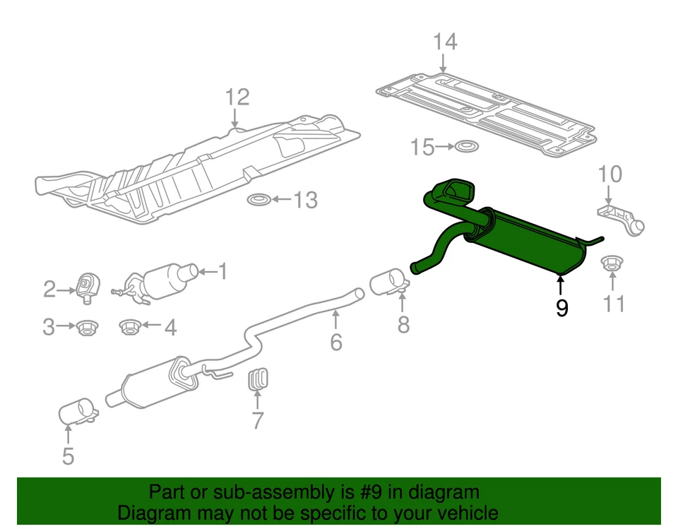 Genuine GM Exhaust Muffler 39058004 Foto 3 de 3