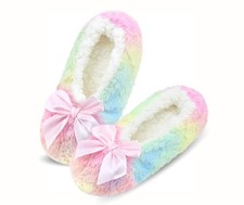 Womens Cozy Warm Slipper Socks with Grippers-House Socks 8-10 Multi Print
