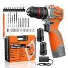 Brushless Cordless Drill Set, 16V 4-in-1 Electric Drill Driver with Impact Fu...