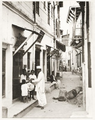 Zanzibar East Africa Stone Town Alley People Daily Life Vtg. Photo 19thC.