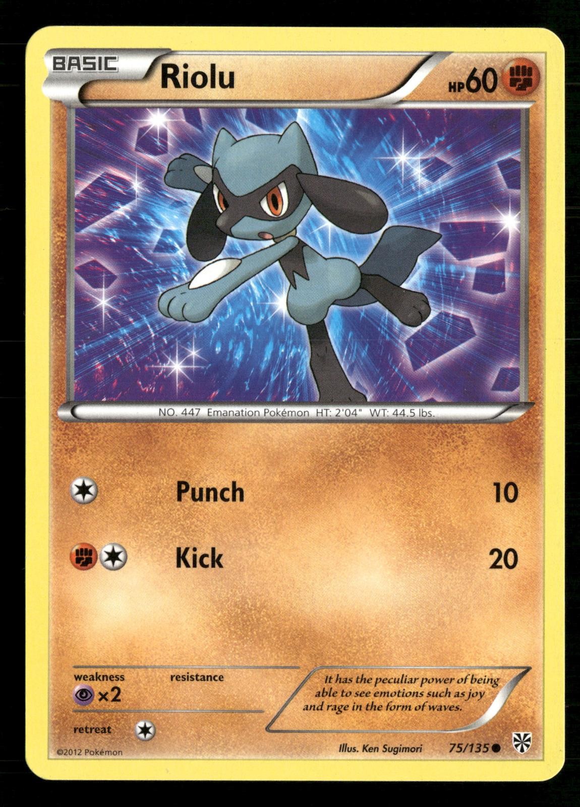 Riolu 75/135 Common Plasma Storm Pokemon Lightly Played