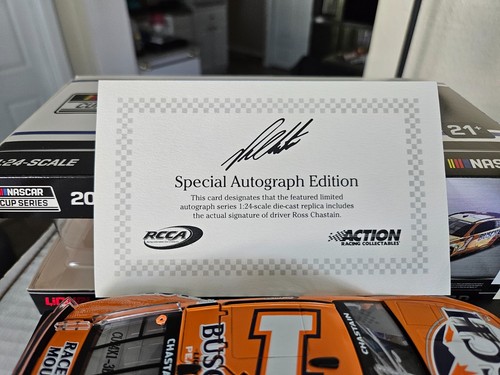 2024 Ross Chastain #1 Busch Light Peach Autographed 1/24 Nascar - Picture 2 of 11