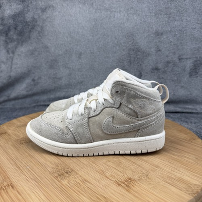 #ad #ad Nike Air Jordan 1 Mid Shoes Kids Size 11C Gray Suede Basketball FN7494 100 $24.98