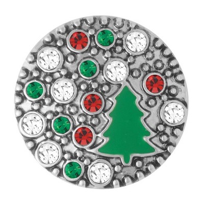 Ginger Snaps Kiss Holiday Tree Charm   Interchangeable Snap Jewelry SN19-34