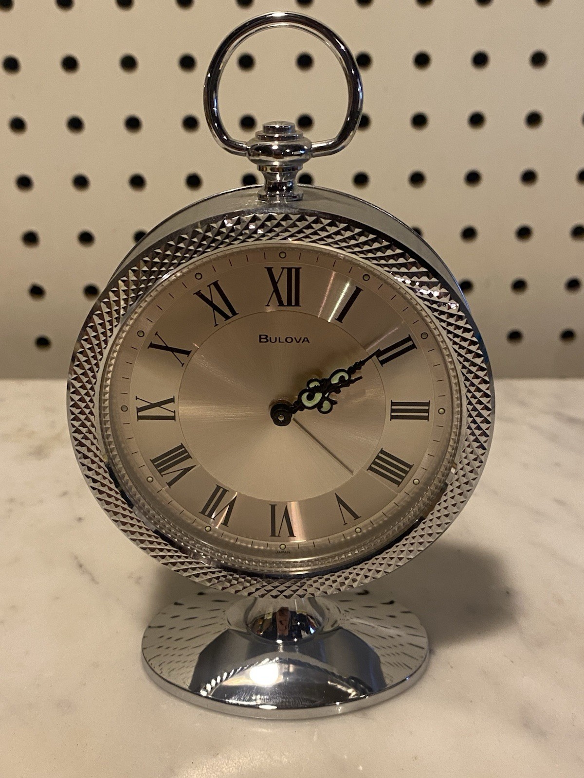 Bulova Alarm Clock Mechanical Wind-Up Photoluminescent Hands