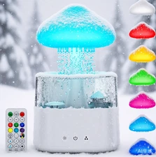 Rain Cloud Humidifier Water Drip with Adjustable LED Lights Remote Control,450ml
