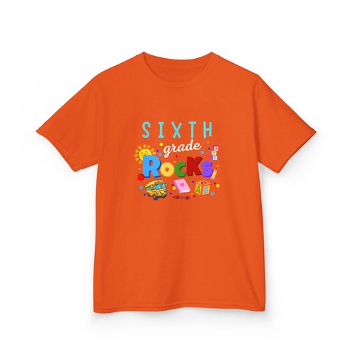 Back to School Sixth Grade Rocks Kids Tee, Boys and Girls School Shirt (NEW) - Picture 16 of 69