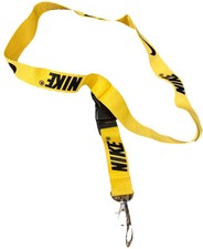 Nike Lanyard Detachable Yellow W Black Keychain iPod Camera Strap Badge ID EUC