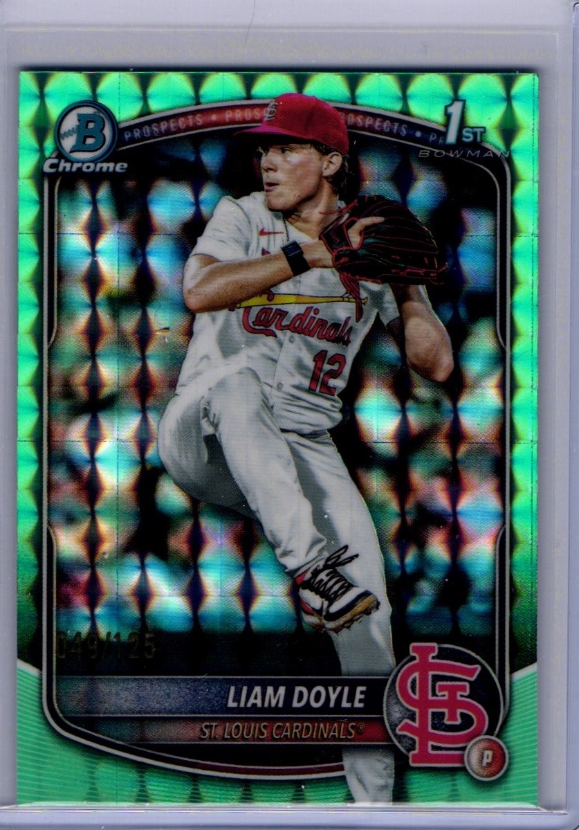 2025 Bowman Draft #BDC-12 Liam Doyle Chrome Aqua Geometric #/125