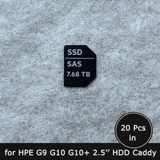 20pcs of 7.68TB SAS SSD caddy label sticker for hpe G9 G10 G10 2.5'' tray