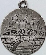 Pictorial Love Token Locomotive Train Car Choo-choo Stone Bridge River Fht Dime Pictorial Love Token Locomotive Train Car Choo-choo Stone Bridge River Fht Dime